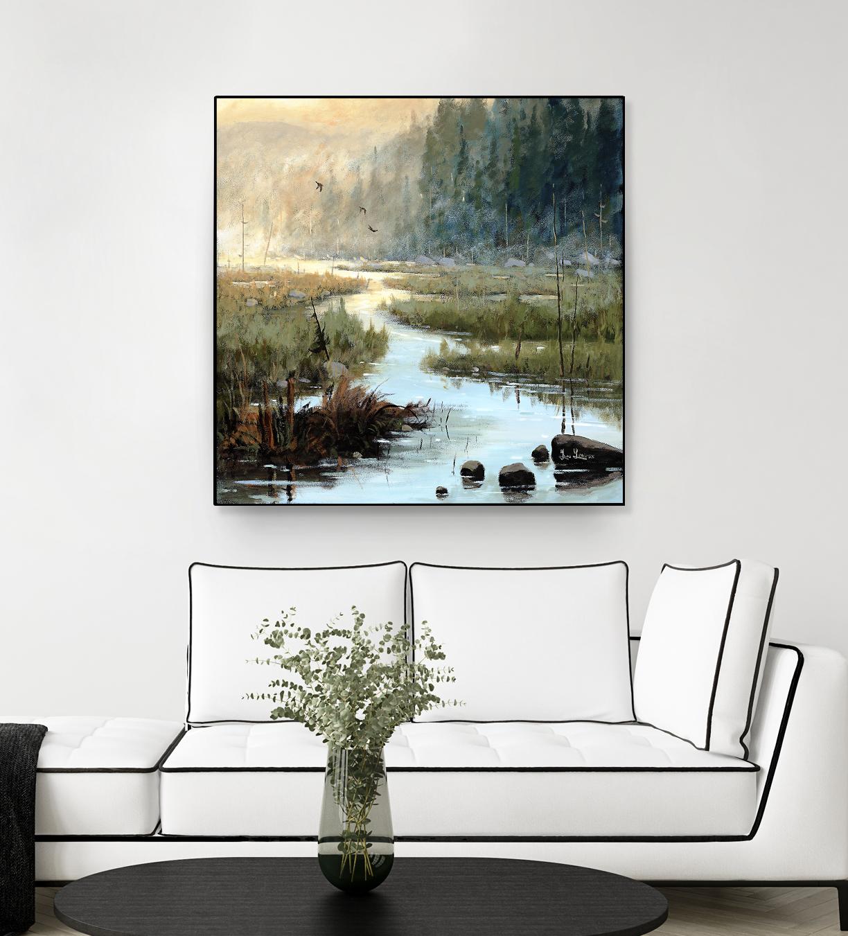 Un matin à Salzbourg by Yvon Lemieux on GIANT ART - green landscape