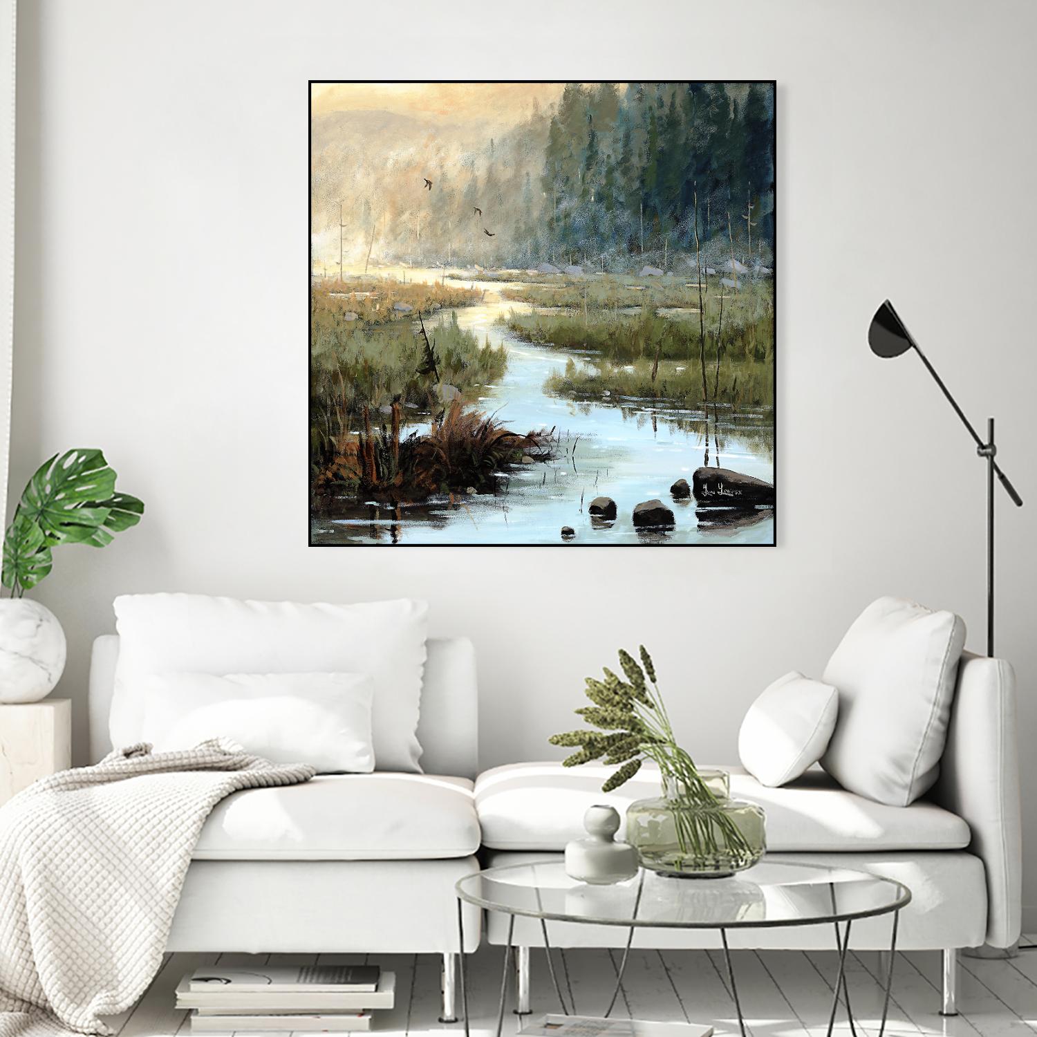 Un matin à Salzbourg by Yvon Lemieux on GIANT ART - green landscape