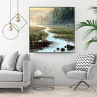 Un matin à Salzbourg by Yvon Lemieux on GIANT ART - green landscape