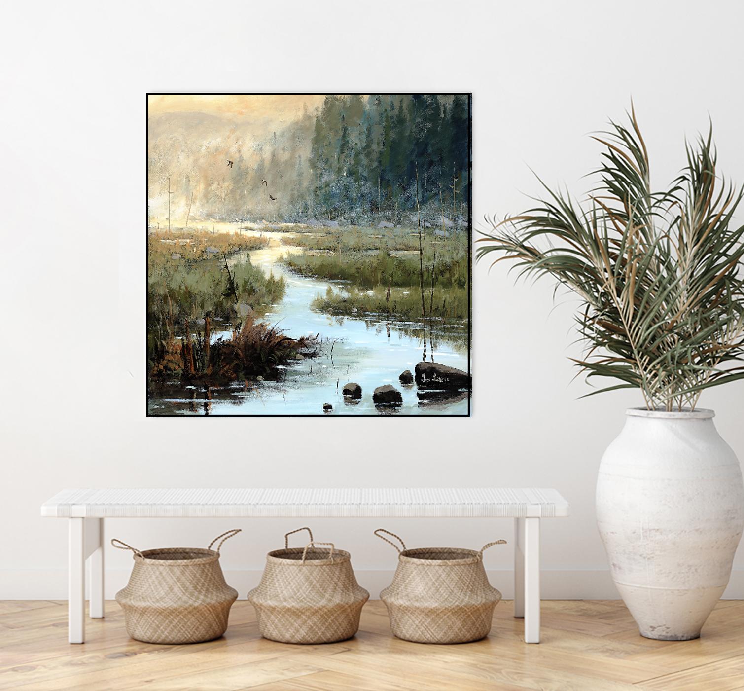 Un matin à Salzbourg by Yvon Lemieux on GIANT ART - green landscape