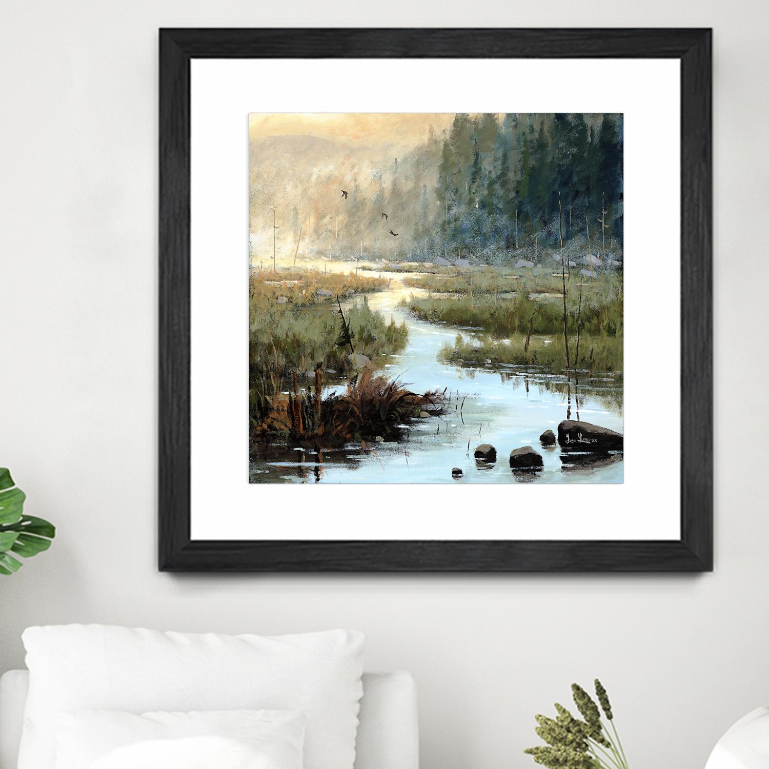 Un matin à Salzbourg by Yvon Lemieux on GIANT ART - green landscape