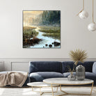 Un matin à Salzbourg by Yvon Lemieux on GIANT ART - green landscape