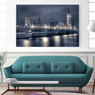 Night time at the Houses of Parliament by Nick Jackson on GIANT ART - blue city scene