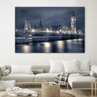 Night time at the Houses of Parliament by Nick Jackson on GIANT ART - blue city scene