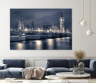 Night time at the Houses of Parliament by Nick Jackson on GIANT ART - blue city scene
