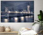 Night time at the Houses of Parliament by Nick Jackson on GIANT ART - blue city scene