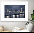 Night time at the Houses of Parliament by Nick Jackson on GIANT ART - blue city scene