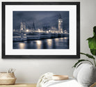 Night time at the Houses of Parliament by Nick Jackson on GIANT ART - blue city scene