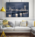 Night time at the Houses of Parliament by Nick Jackson on GIANT ART - blue city scene