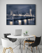 Night time at the Houses of Parliament by Nick Jackson on GIANT ART - blue city scene