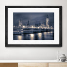 Night time at the Houses of Parliament by Nick Jackson on GIANT ART - blue city scene