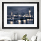 Night time at the Houses of Parliament by Nick Jackson on GIANT ART - blue city scene