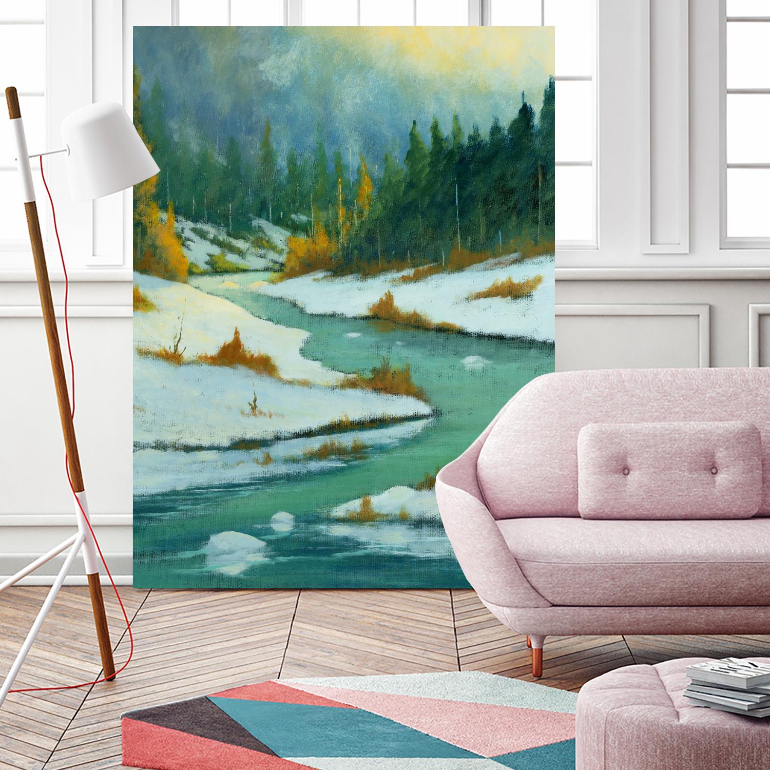 Le dégel by Yvon Lemieux on GIANT ART - green landscape