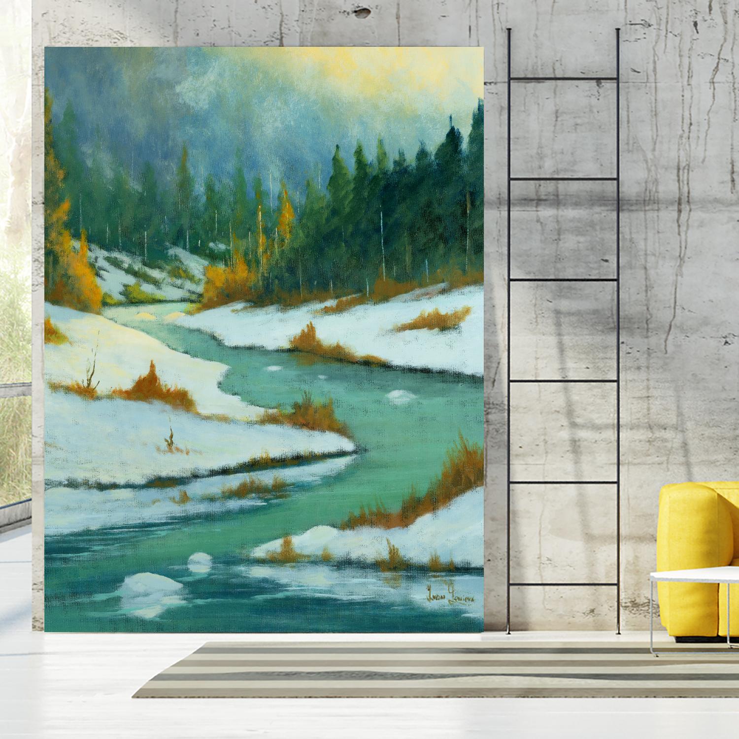 Le dégel by Yvon Lemieux on GIANT ART - green landscape