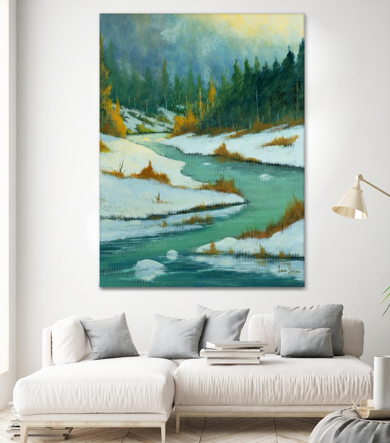 Le dégel by Yvon Lemieux on GIANT ART - green landscape