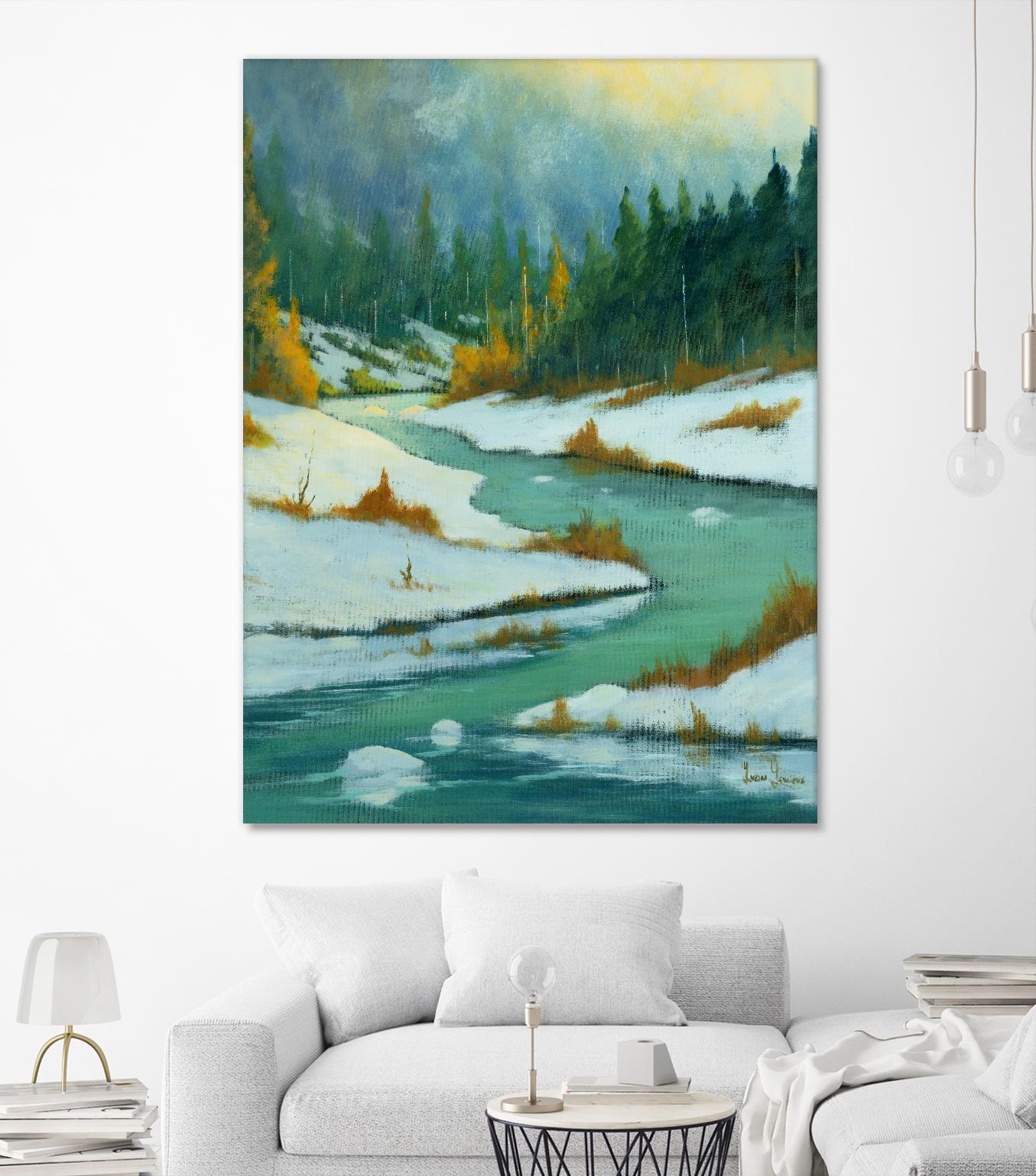 Le dégel by Yvon Lemieux on GIANT ART - green landscape