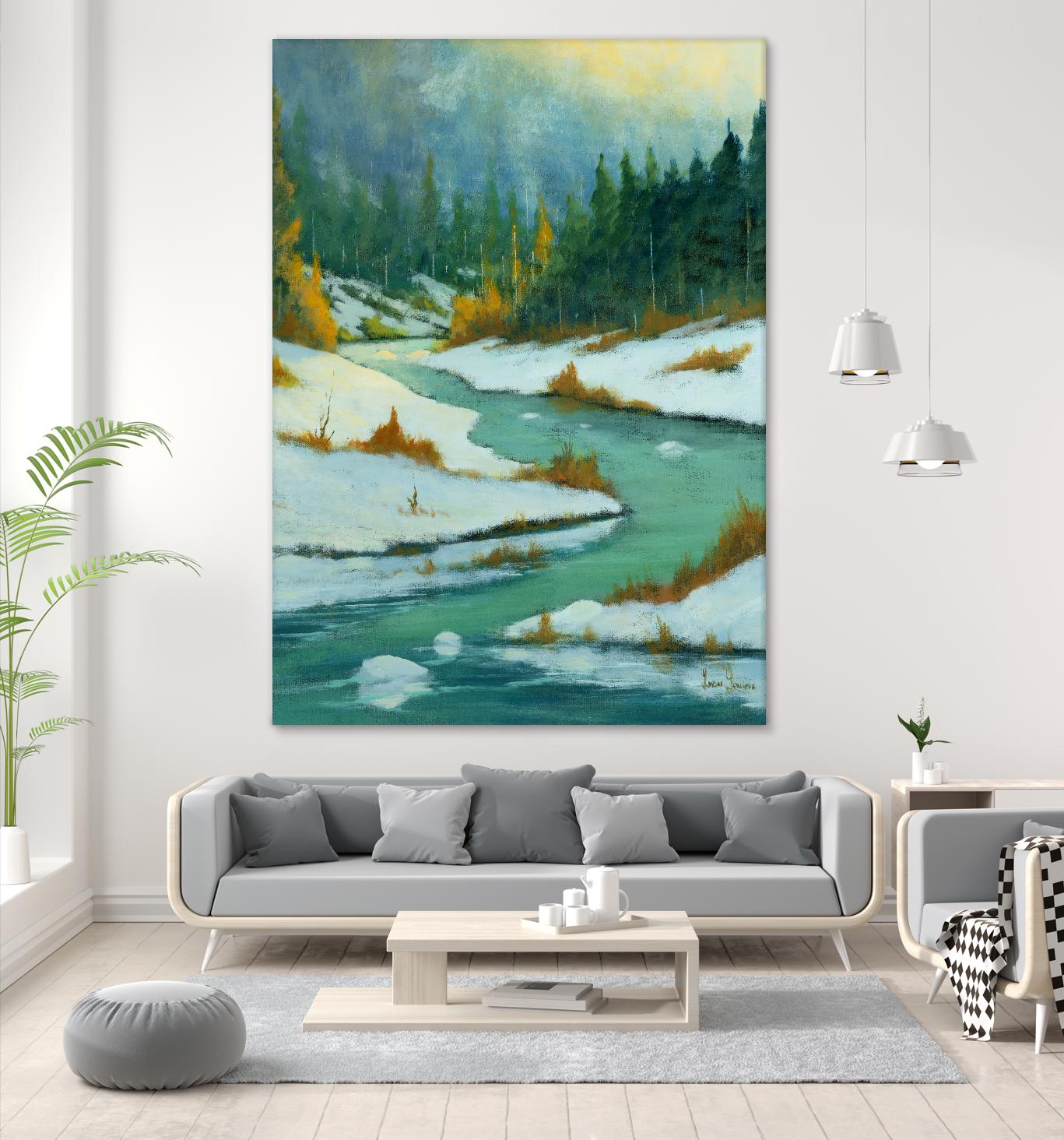 Le dégel by Yvon Lemieux on GIANT ART - green landscape