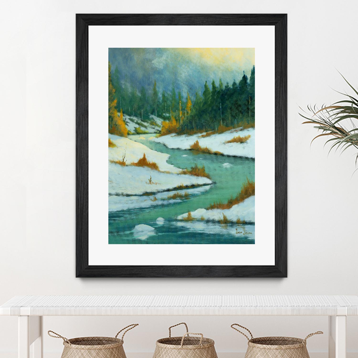 Le dégel by Yvon Lemieux on GIANT ART - green landscape artistes du québec