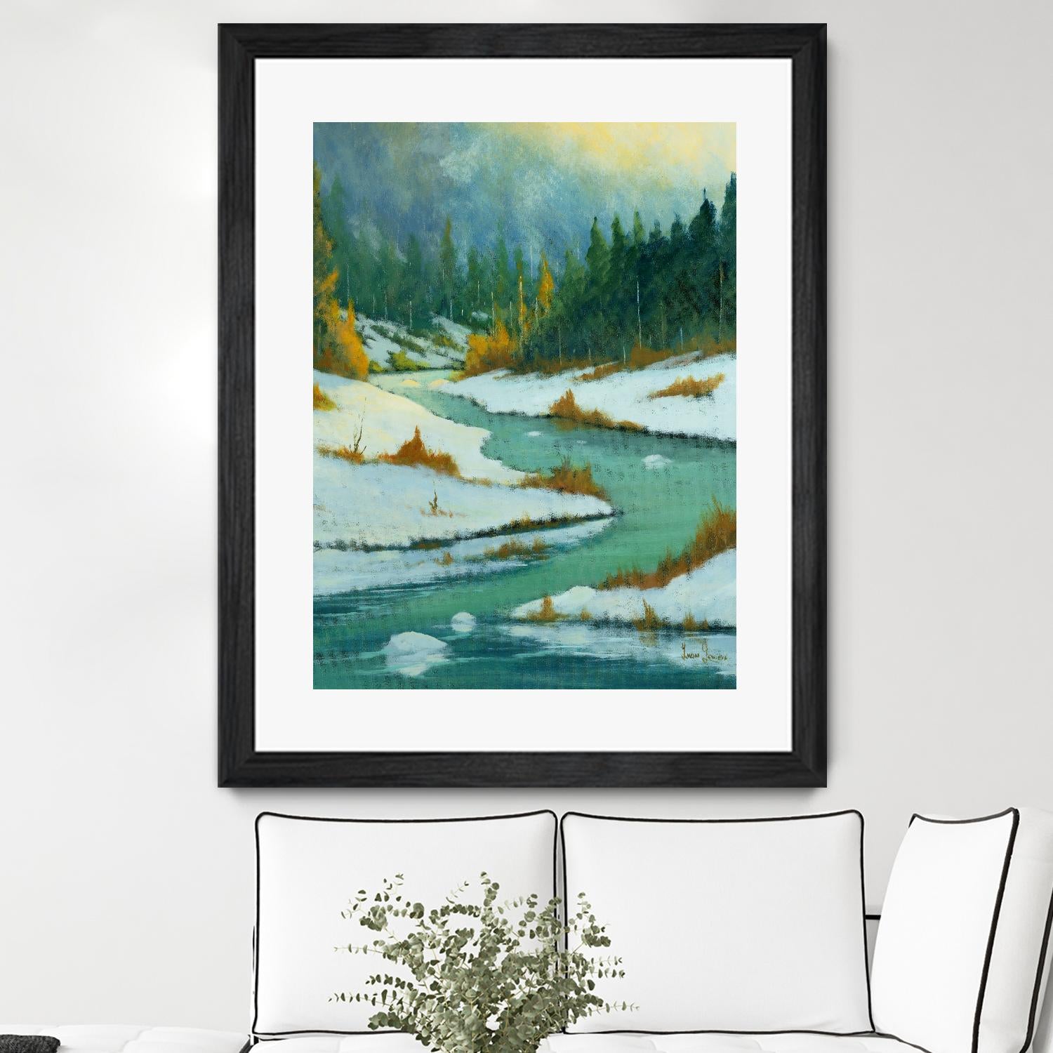 Le dégel by Yvon Lemieux on GIANT ART - green landscape artistes du québec