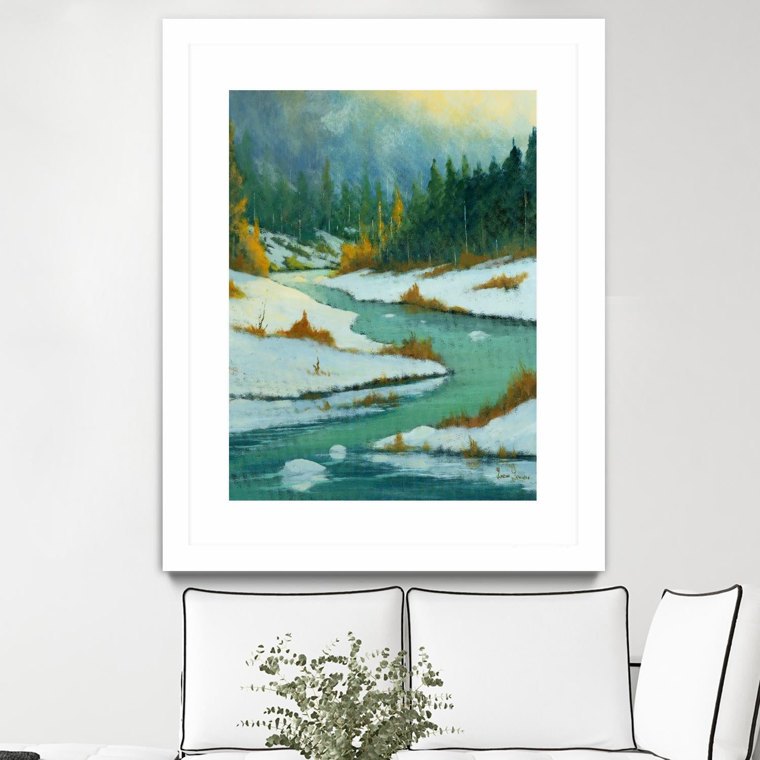 Le dégel by Yvon Lemieux on GIANT ART - green landscape artistes du québec