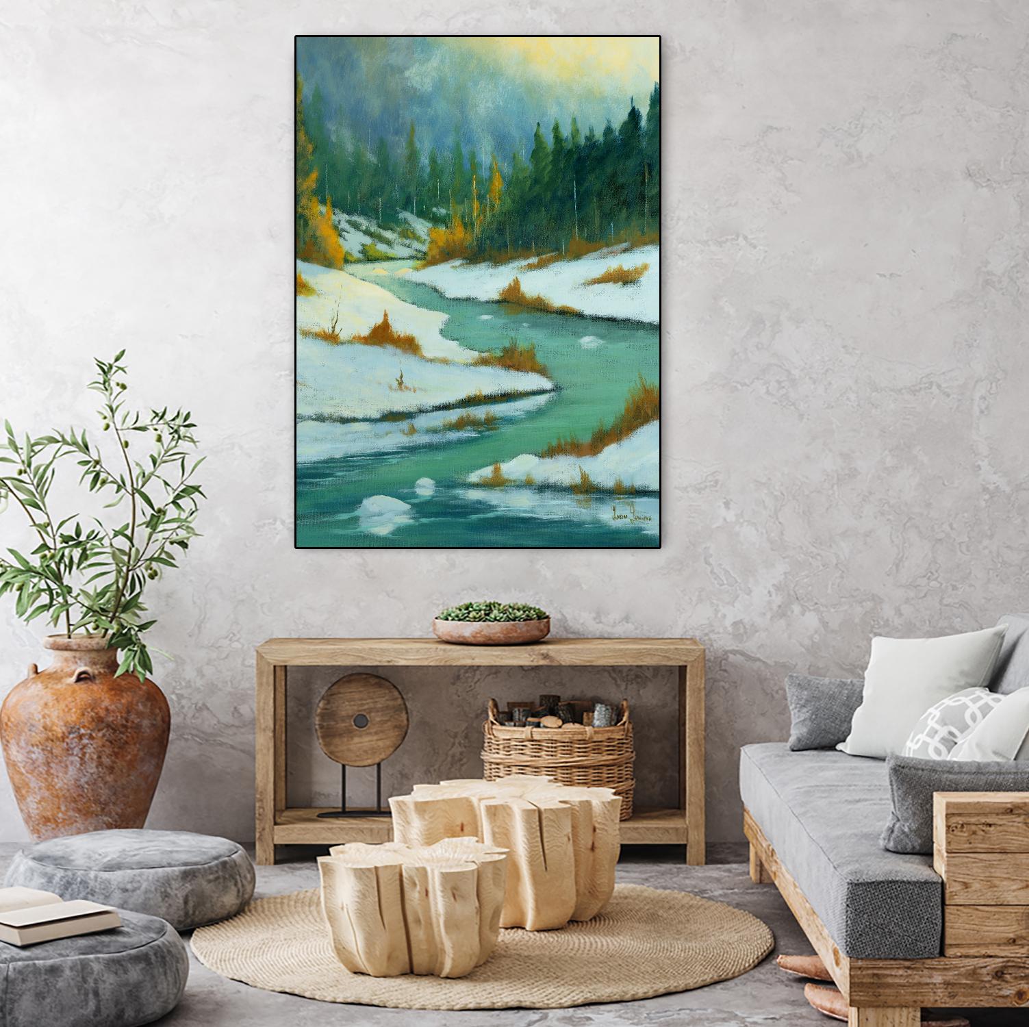 Le dégel by Yvon Lemieux on GIANT ART - green landscape