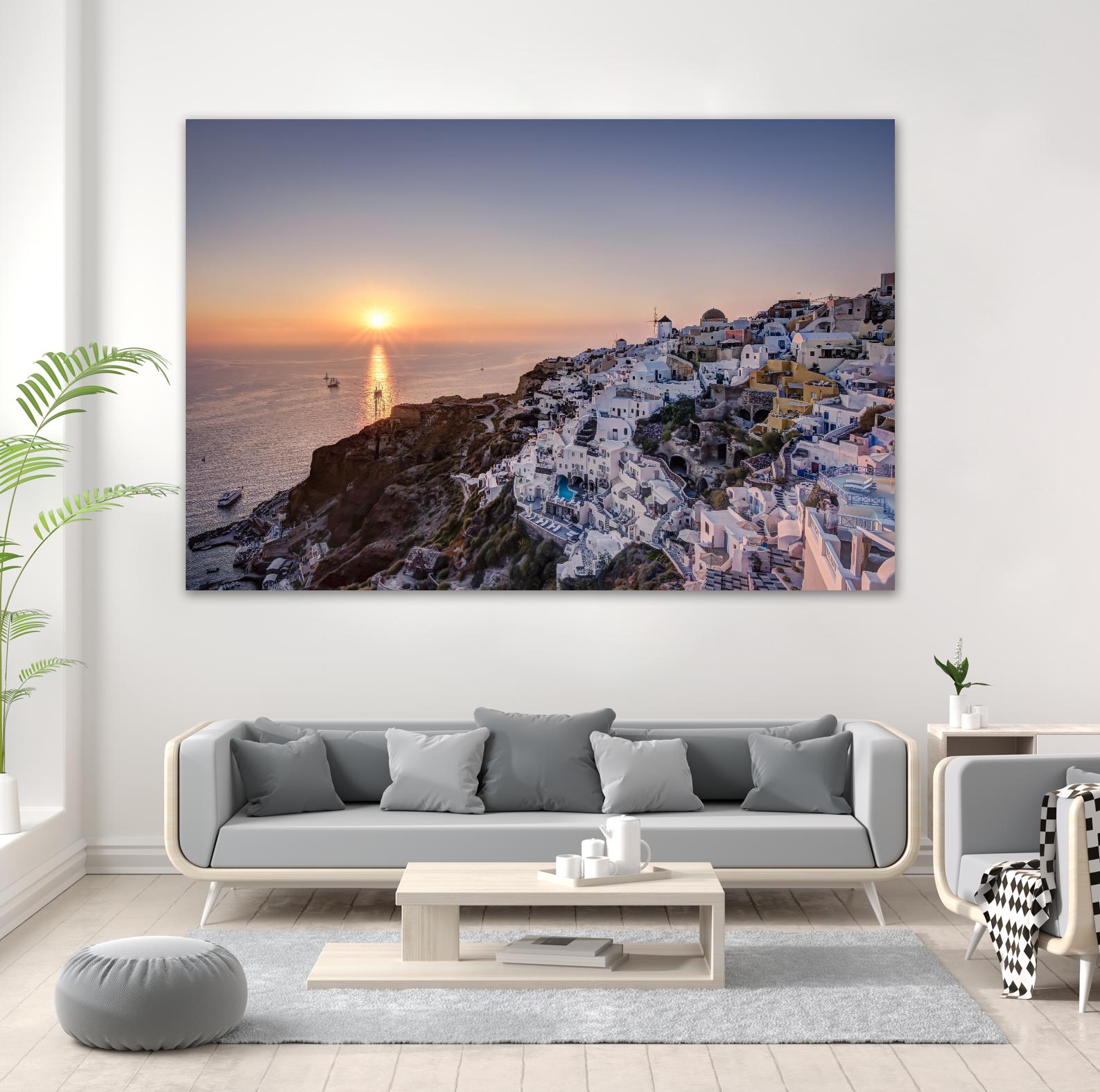 Sailing into the sunset, Oia, Greece by Nick Jackson on GIANT ART - blue landscape