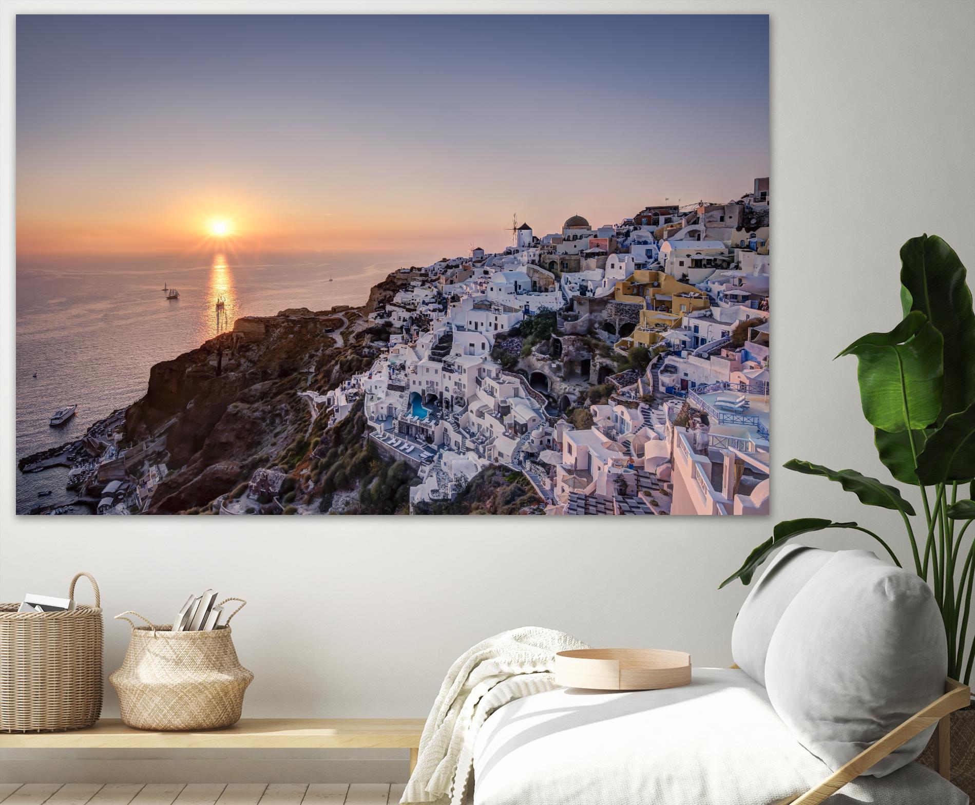 Sailing into the sunset, Oia, Greece by Nick Jackson on GIANT ART - blue landscape