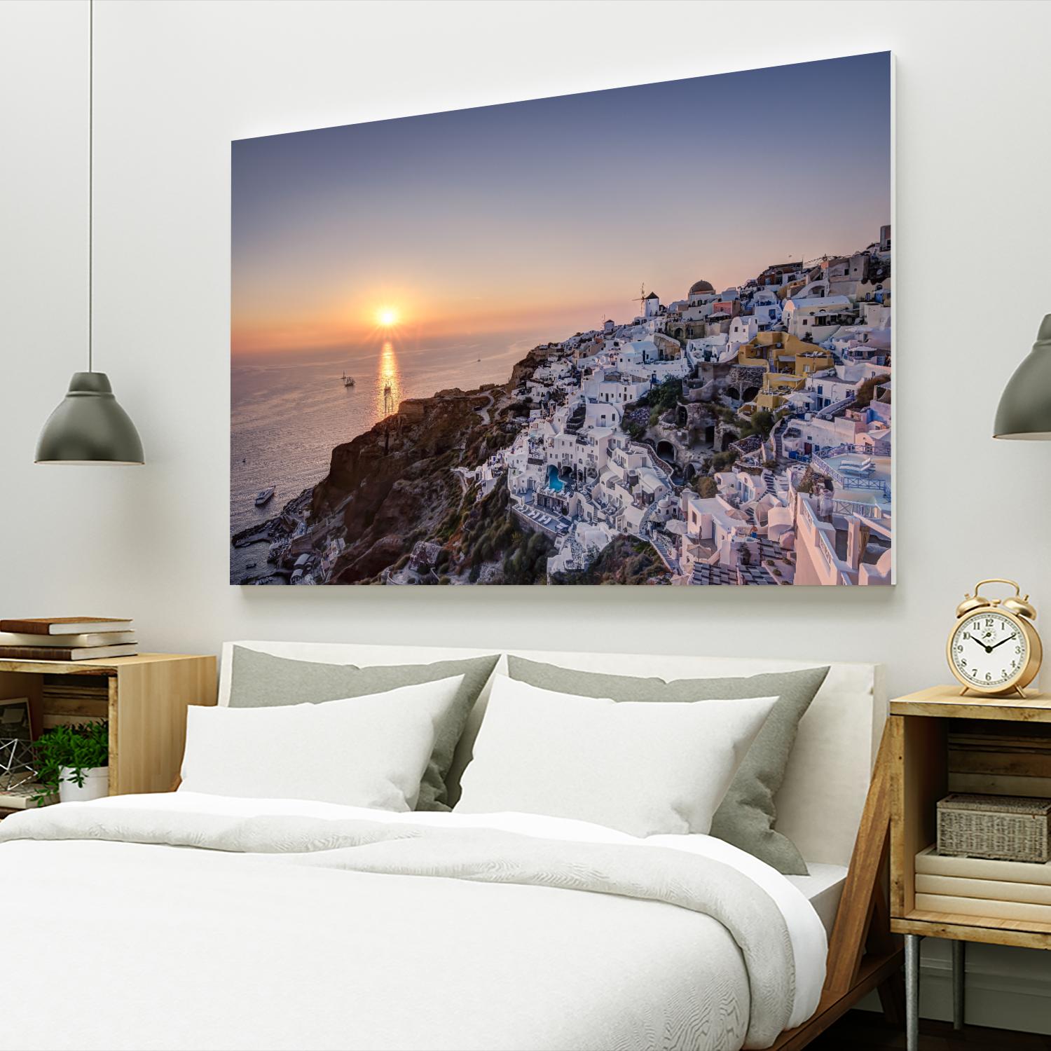 Sailing into the sunset, Oia, Greece by Nick Jackson on GIANT ART - blue landscape