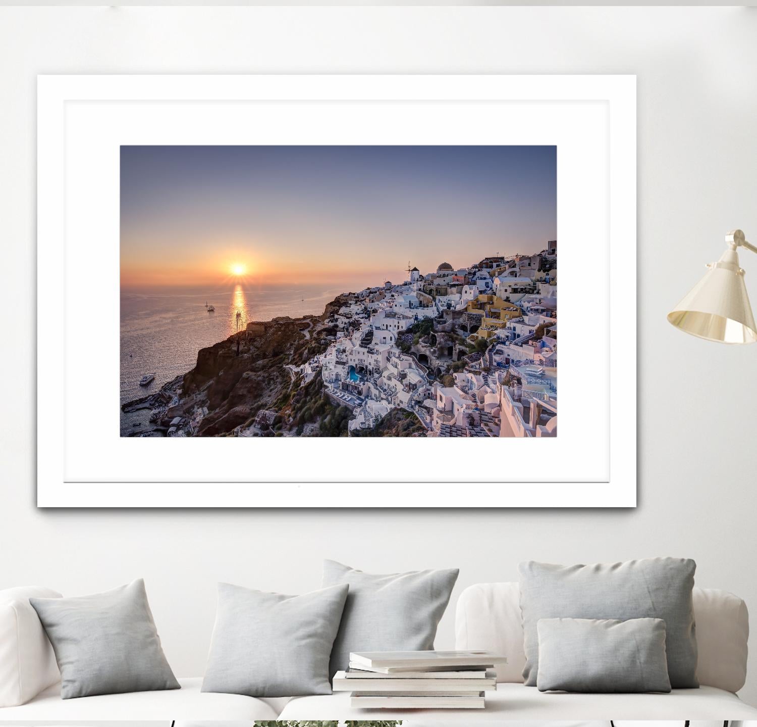 Sailing into the sunset, Oia, Greece by Nick Jackson on GIANT ART - blue landscape