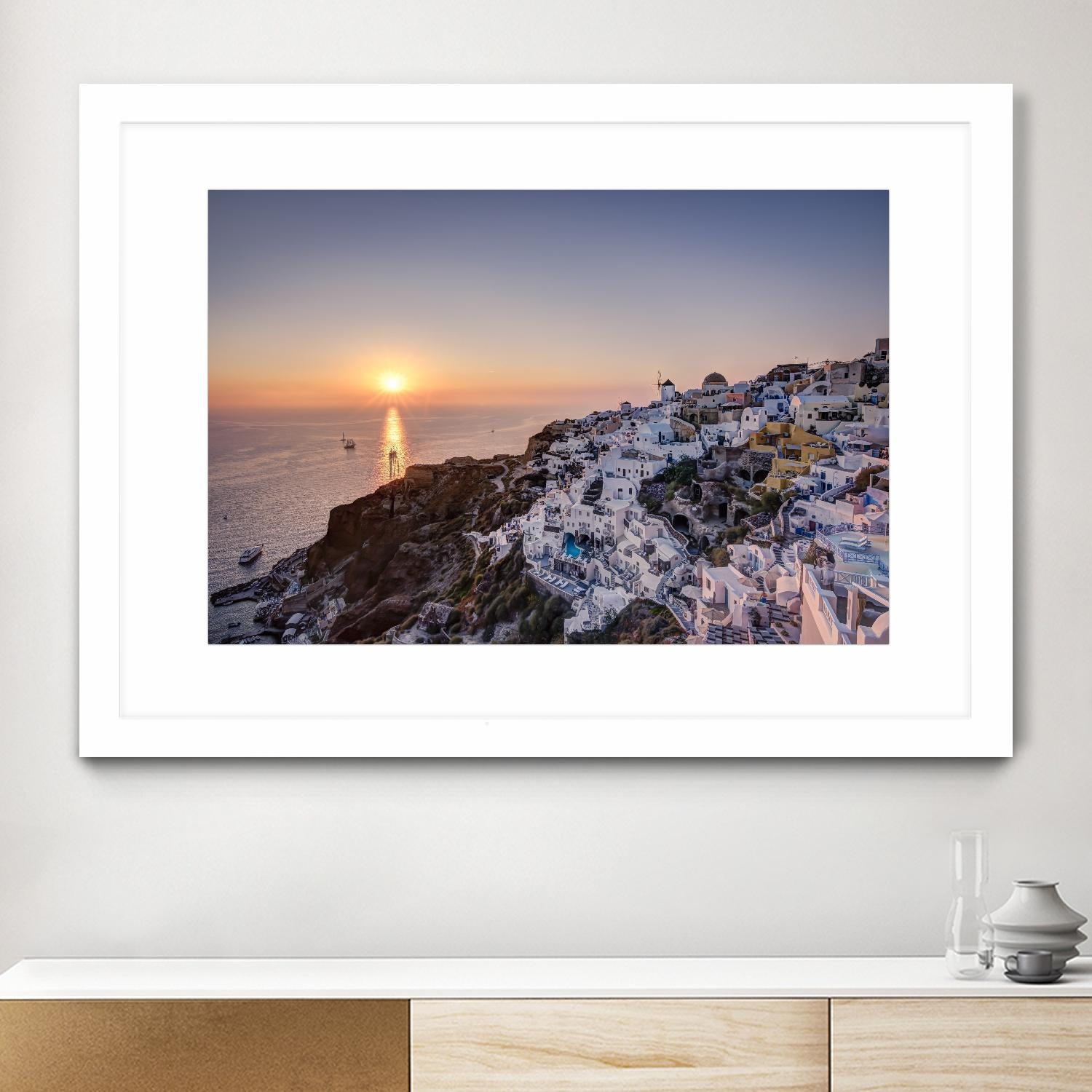 Sailing into the sunset, Oia, Greece by Nick Jackson on GIANT ART - blue landscape