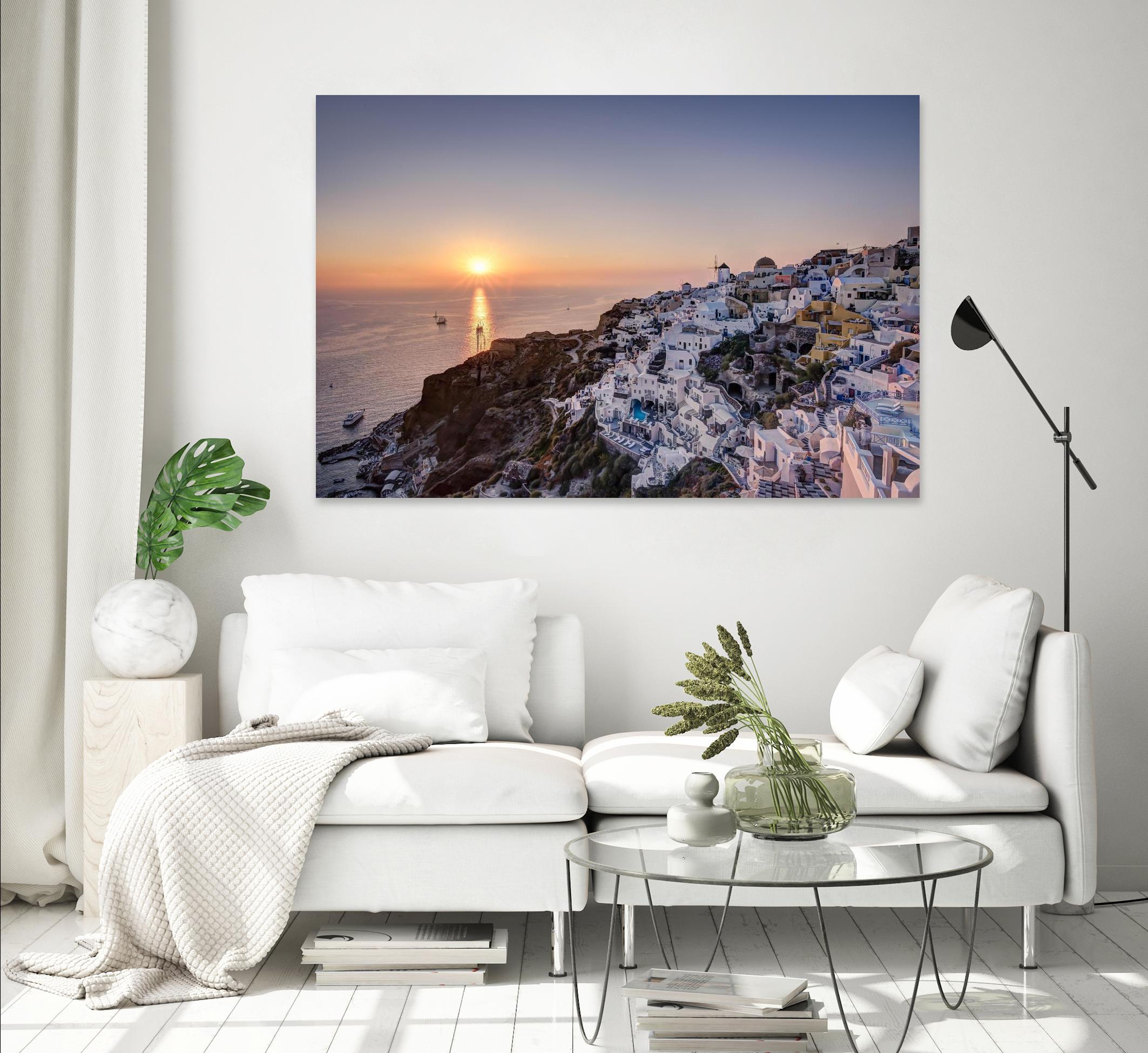 Sailing into the sunset, Oia, Greece by Nick Jackson on GIANT ART - blue landscape