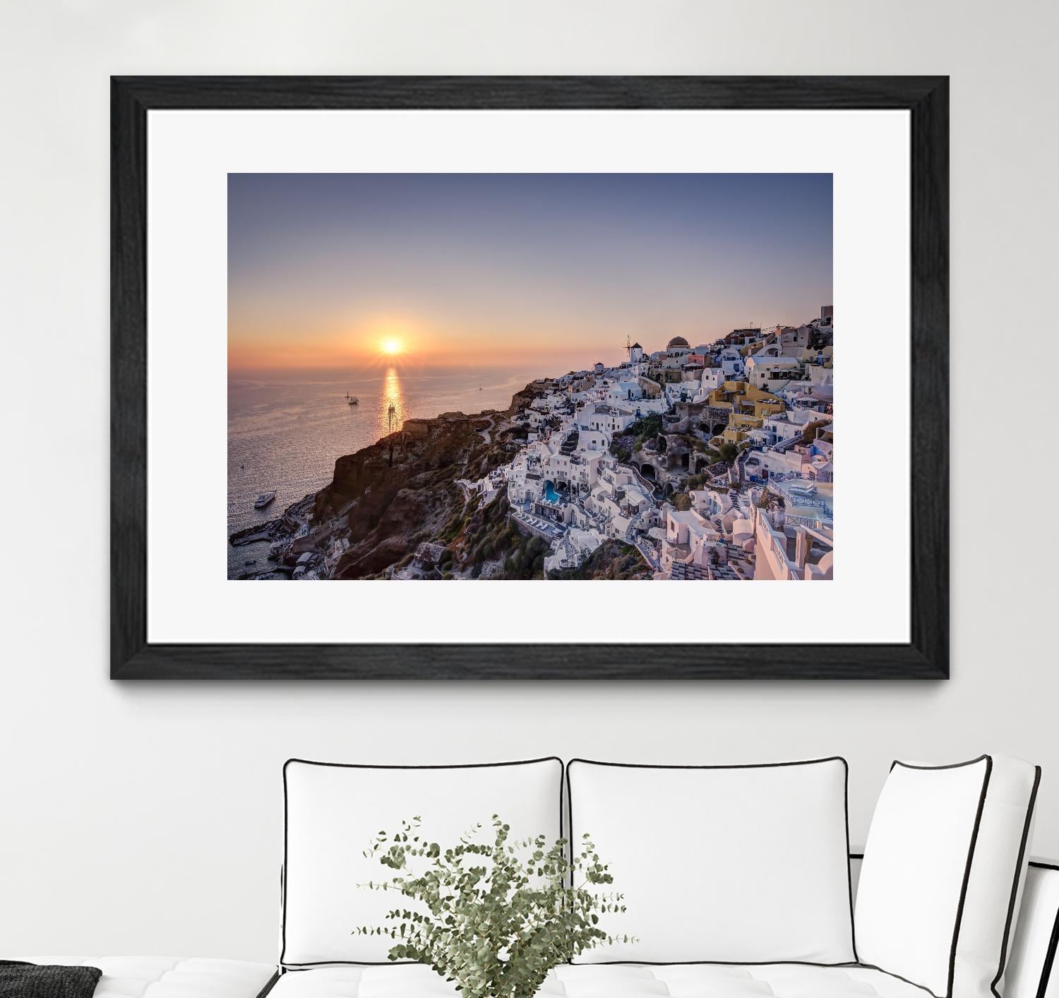 Sailing into the sunset, Oia, Greece by Nick Jackson on GIANT ART - blue landscape