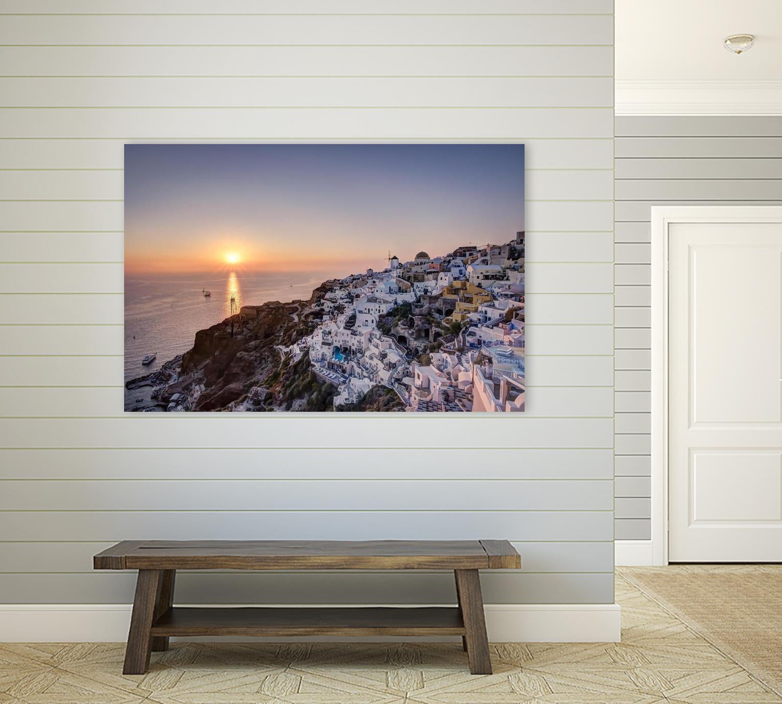 Sailing into the sunset, Oia, Greece by Nick Jackson on GIANT ART - blue landscape