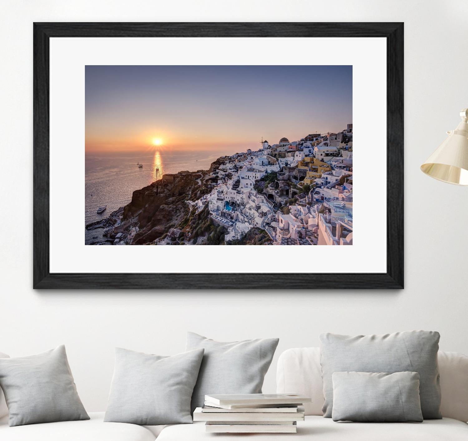 Sailing into the sunset, Oia, Greece by Nick Jackson on GIANT ART - blue landscape