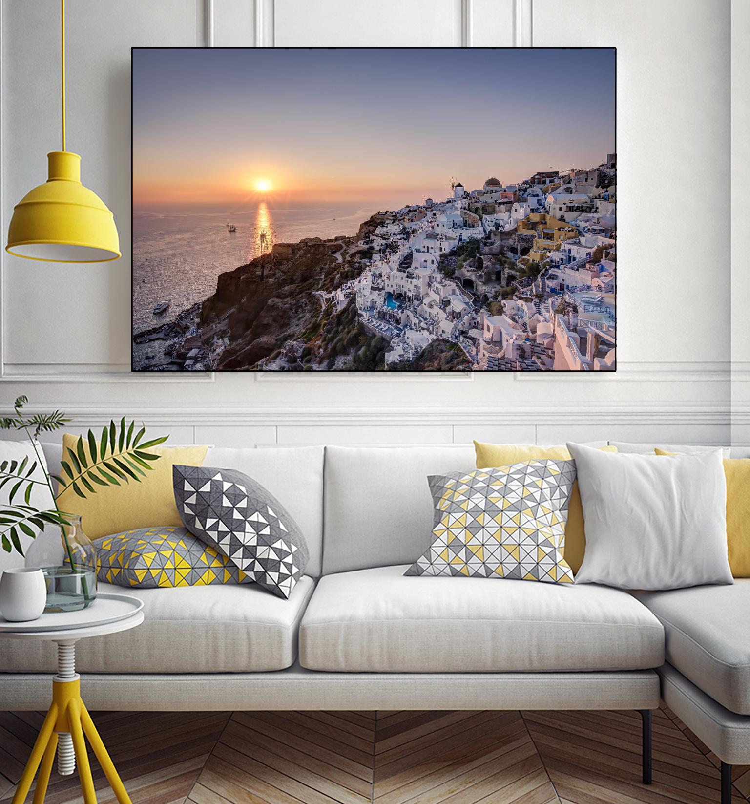 Sailing into the sunset, Oia, Greece by Nick Jackson on GIANT ART - blue landscape