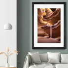 Sand pours through Antelope Canyon by Nick Jackson on GIANT ART - yellow landscape