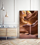 Sand pours through Antelope Canyon by Nick Jackson on GIANT ART - yellow landscape