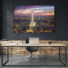 The sparkling lights of the Eiffel Tower by Nick Jackson on GIANT ART - pink city scene