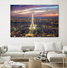 The sparkling lights of the Eiffel Tower by Nick Jackson on GIANT ART - pink city scene