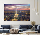 The sparkling lights of the Eiffel Tower by Nick Jackson on GIANT ART - pink city scene
