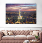 The sparkling lights of the Eiffel Tower by Nick Jackson on GIANT ART - pink city scene
