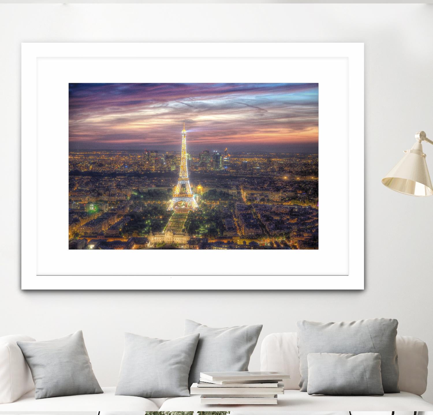 The sparkling lights of the Eiffel Tower by Nick Jackson on GIANT ART - pink city scene
