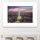 The sparkling lights of the Eiffel Tower by Nick Jackson on GIANT ART - pink city scene