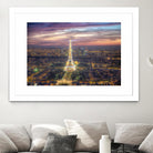 The sparkling lights of the Eiffel Tower by Nick Jackson on GIANT ART - pink city scene