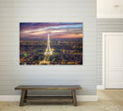 The sparkling lights of the Eiffel Tower by Nick Jackson on GIANT ART - pink city scene