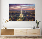 The sparkling lights of the Eiffel Tower by Nick Jackson on GIANT ART - pink city scene
