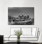 Trains pass Battersea Power Sation by Nick Jackson on GIANT ART - white city scene