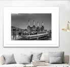 Trains pass Battersea Power Sation by Nick Jackson on GIANT ART - white city scene