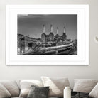 Trains pass Battersea Power Sation by Nick Jackson on GIANT ART - white city scene