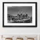 Trains pass Battersea Power Sation by Nick Jackson on GIANT ART - white city scene